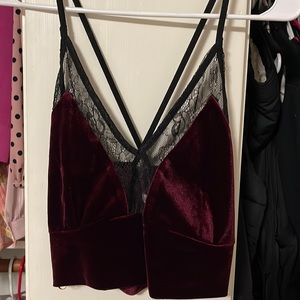 Velvet Cropped Tank Top
